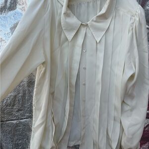 Elegant Cream Button-Up Blouse